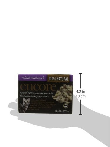 Encore 100% Natural Wet Cat Food Multipack Chicken Selection in Broth (Pack of 32 x 70g Tins)