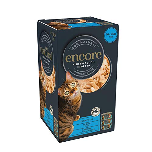 Encore 100% Natural Wet Cat Food Multipack Chicken Selection in Broth (Pack of 32 x 70g Tins)