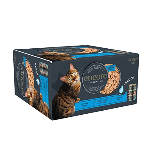 Encore 100% Natural Wet Cat Food Multipack Chicken Selection in Broth (Pack of 32 x 70g Tins)