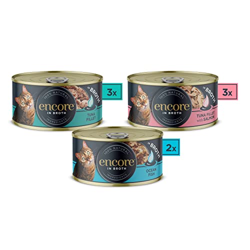 Encore 100% Natural Wet Cat Food Multipack Chicken Selection in Broth (Pack of 32 x 70g Tins)