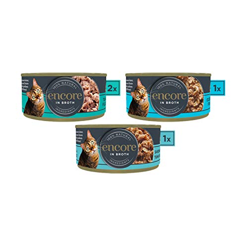 Encore 100% Natural Wet Cat Food Multipack Chicken Selection in Broth (Pack of 32 x 70g Tins)