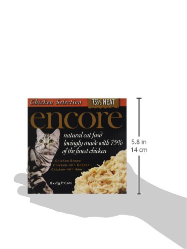 Encore 100% Natural Wet Cat Food Multipack Chicken Selection in Broth (Pack of 32 x 70g Tins)