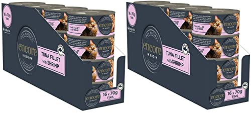 Encore 100% Natural Wet Cat Food Multipack Chicken Selection in Broth (Pack of 32 x 70g Tins)