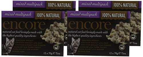 Encore 100% Natural Wet Cat Food Multipack Chicken Selection in Broth (Pack of 32 x 70g Tins)