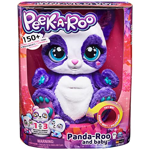 Peek-A-Roo Interactive Panda-Roo Plush Toy with Mystery Baby and Over 150 Sounds and Actions, Kids’ Toys for Girls Aged 5 and above