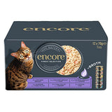 Encore 100% Natural Wet Cat Food Multipack Chicken Selection in Broth (Pack of 32 x 70g Tins)