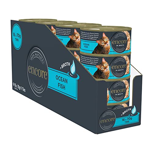 Encore 100% Natural Wet Cat Food Multipack Chicken Selection in Broth (Pack of 32 x 70g Tins)