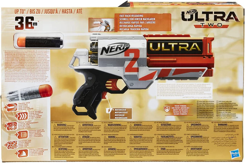 Nerf Ultra Two Motorised Blaster – Fast-Back Reloading – Includes 6 Nerf Ultra Darts – Compatible Only with Nerf Ultra Darts Multicolor E7921