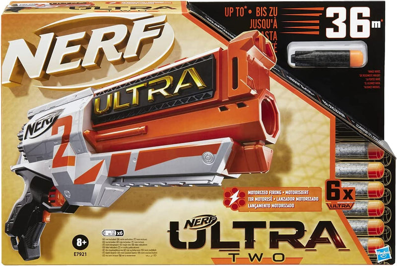 Nerf Ultra Two Motorised Blaster – Fast-Back Reloading – Includes 6 Nerf Ultra Darts – Compatible Only with Nerf Ultra Darts Multicolor E7921